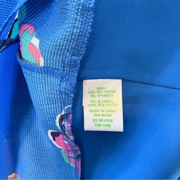 Lilly Pulitzer -women’s blue pink Maris tank top back bow blouse floral print XS - Picture 5 of 5